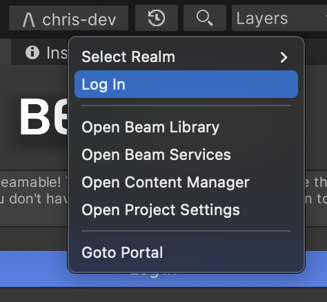 Beamable Login Button